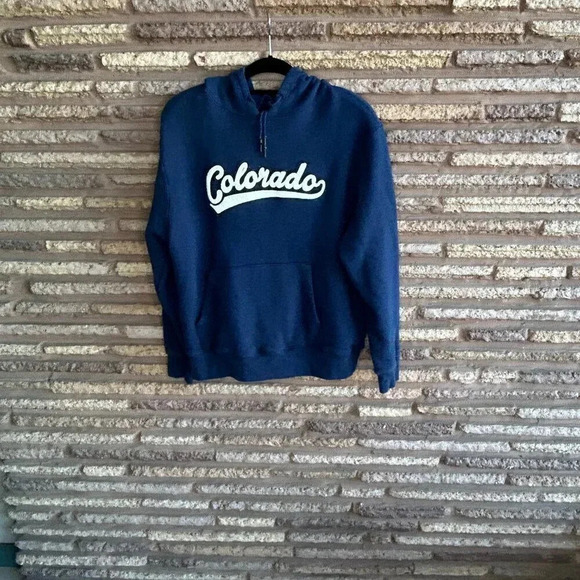 State of Mine Colorado Blue Hoodie Heavyweight Sweatshirt Size Large - Picture 5 of 7